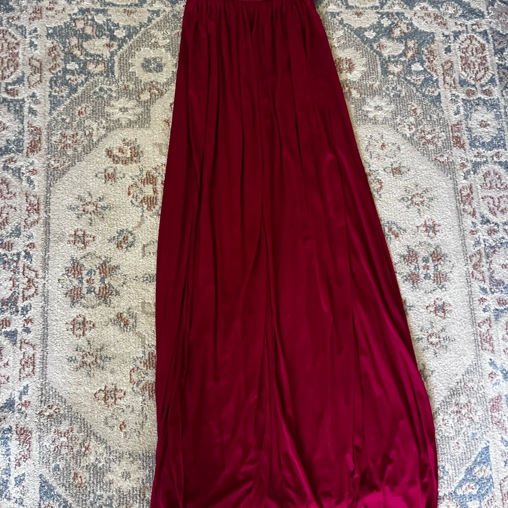 Elegant Red Maxi Skirt